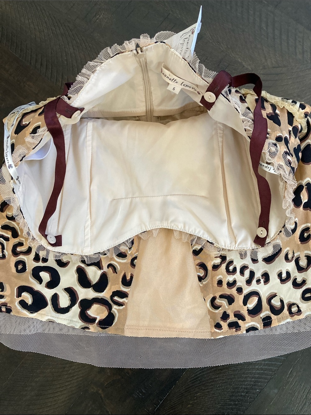 Nanette Lenore Leopard Print Satin Cami Top with Lace Trim - Picture 3 of 6